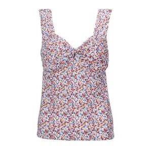 Cabi 6314 Bustier Multicolor Abstract Print Ruched Front Tank Top Size S